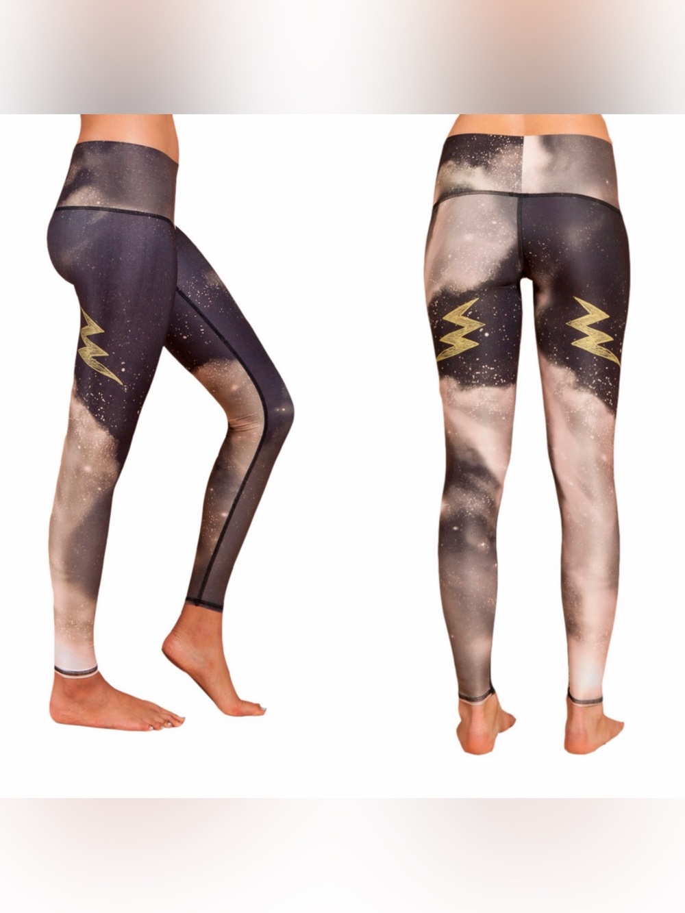 Boho TEEKI Electric Night Lightening Bolt Yoga Leggings Large ⚡️Athletic